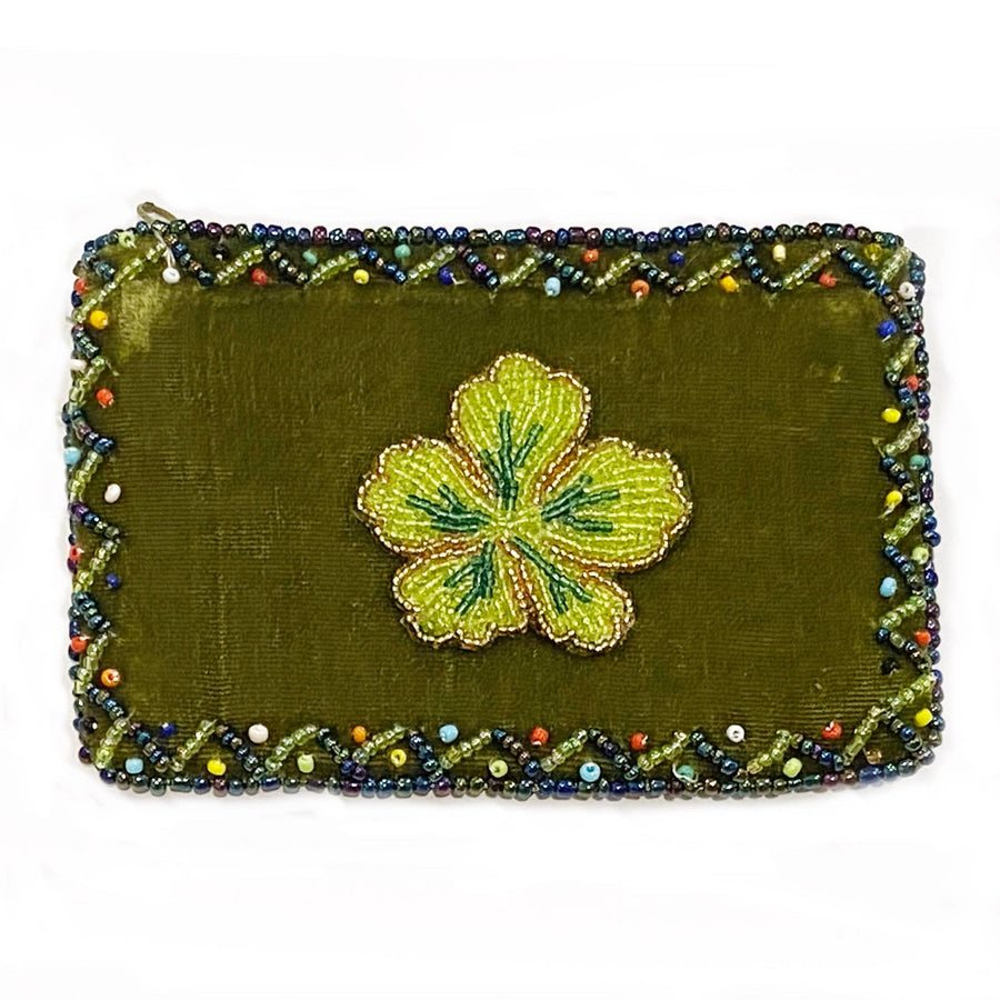Hibiscus Rectangle Velvet Coin Purse V0701