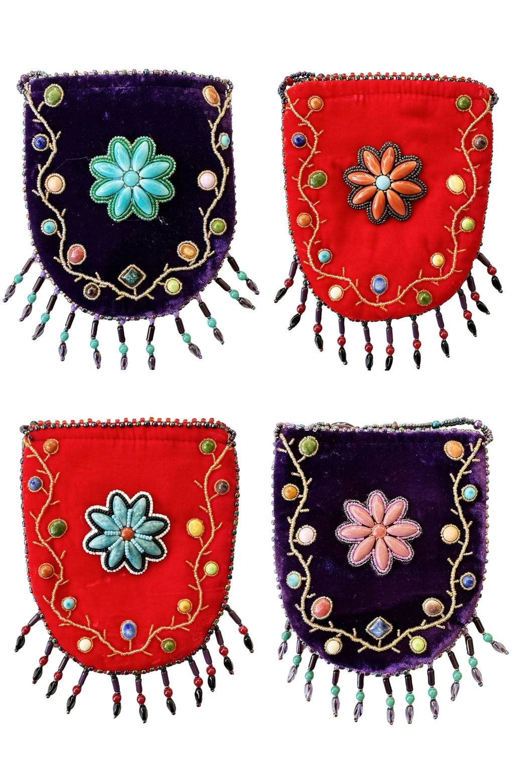 Floral Pattern Velvet Crossbody MUG-Flower - view 7