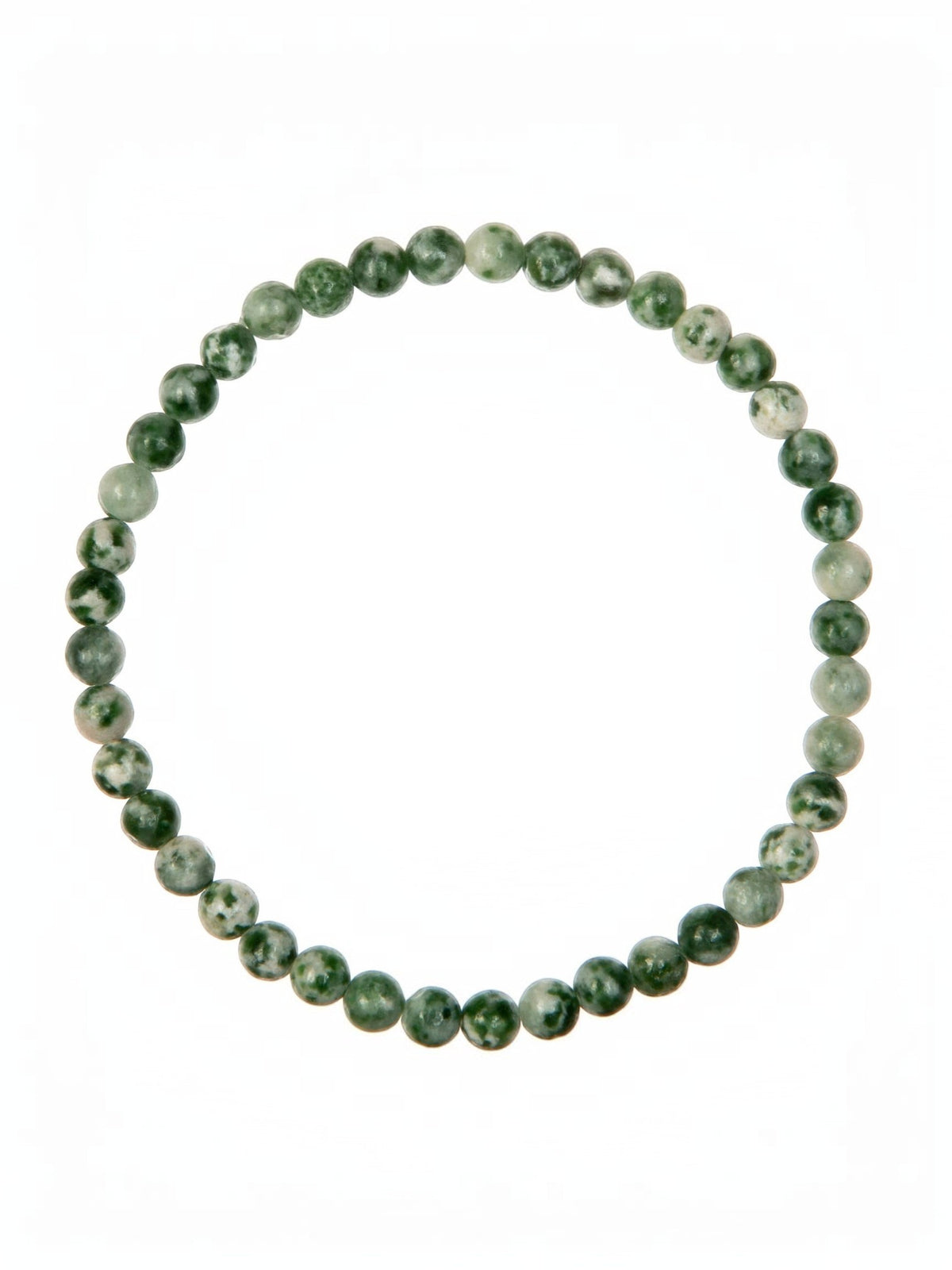Greenspot Jasper Stone Stretch Bracelet B2051-4MM