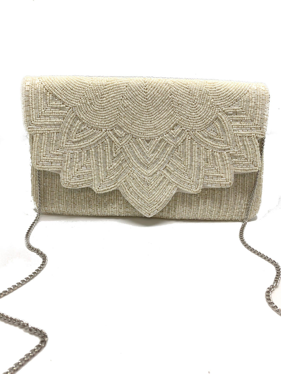Floral Beaded Envelope Clutch EXW-5051