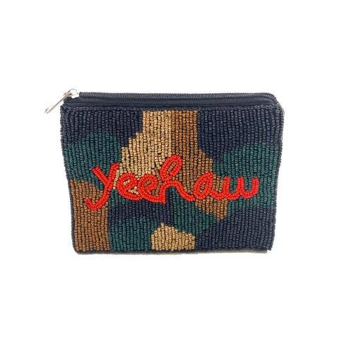 Yeehaw Camo Beaded PouchLAC-CP-1105