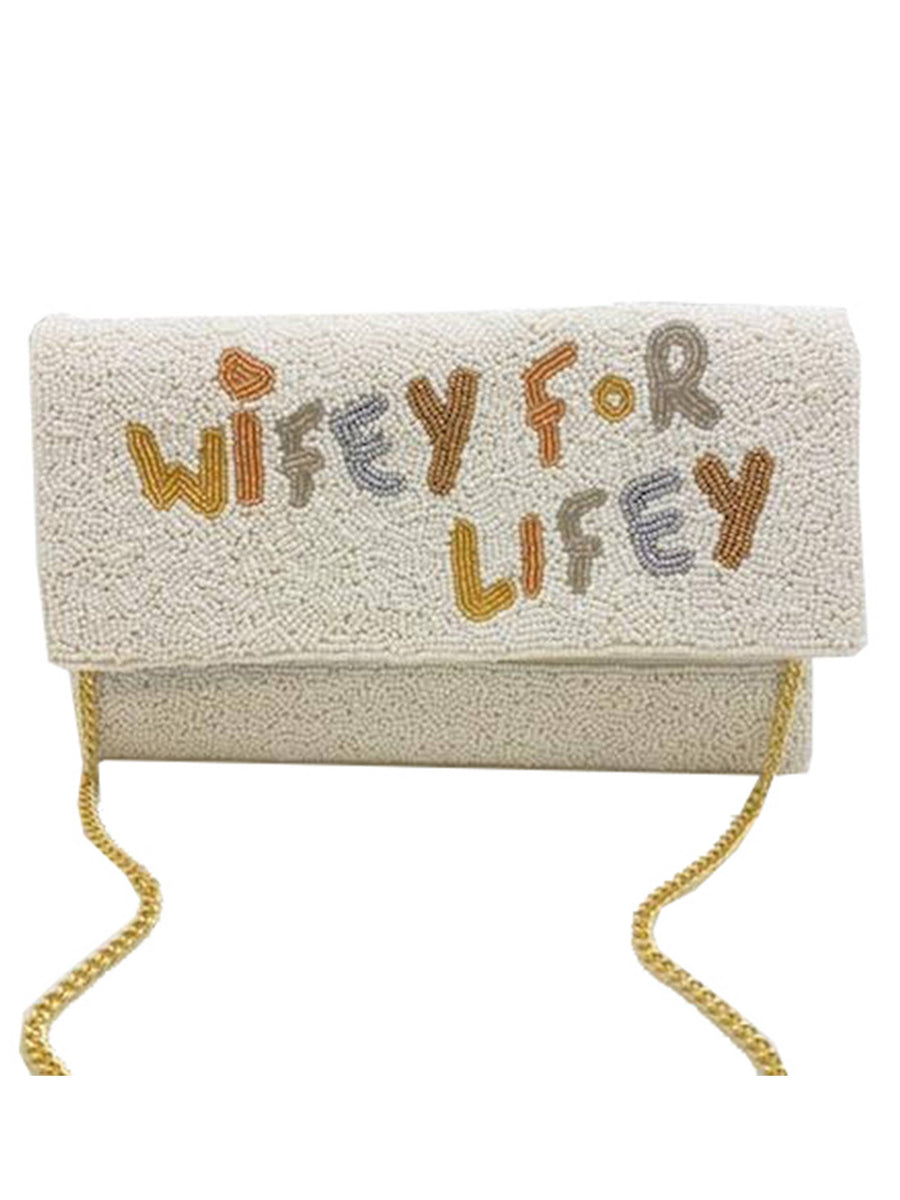 Wifey For Lifey Beaded Clutch LAC-SS-483