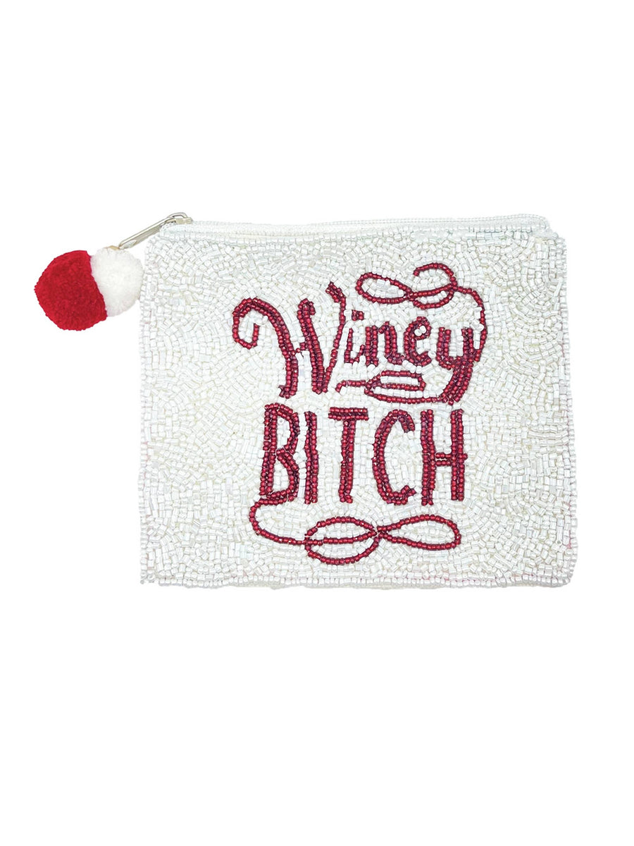 Winey Beach Beaded Pouch LAC-CP-1343