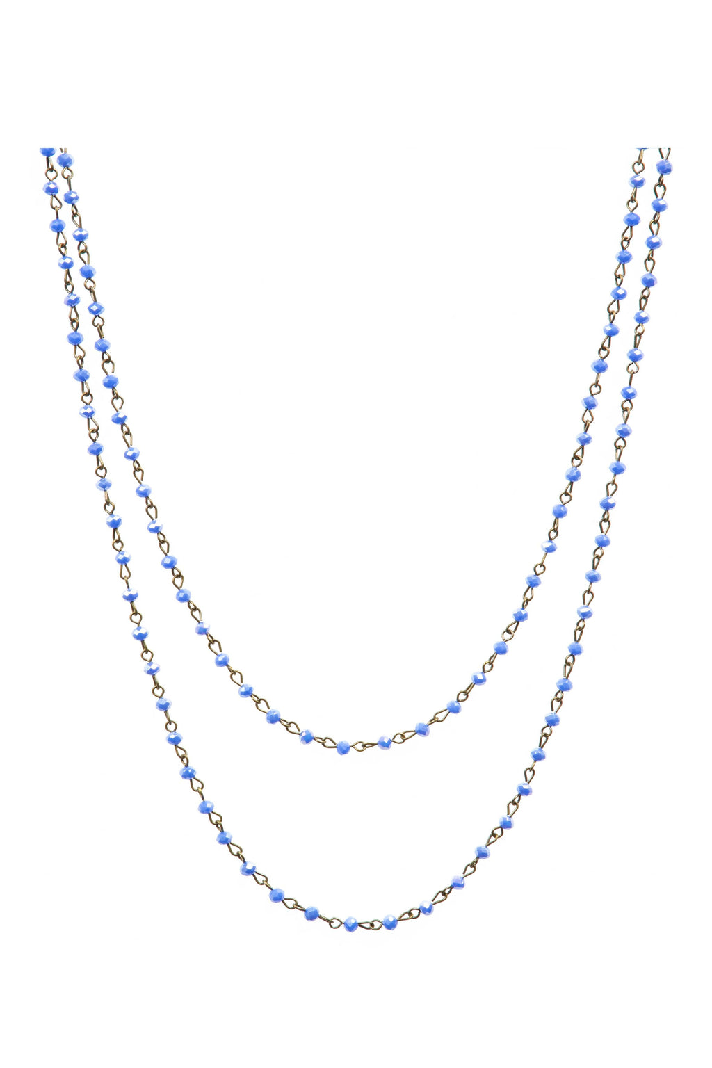 Crystal Beaded Chain Necklace N1163-168-BZ - view 2
