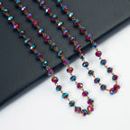 Crystal Beaded Chain Necklace N1163-150-BZ