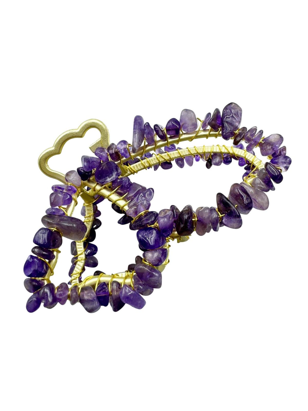 Irregular Natural Stone Butterfly Hair Clip L4673 - view 2