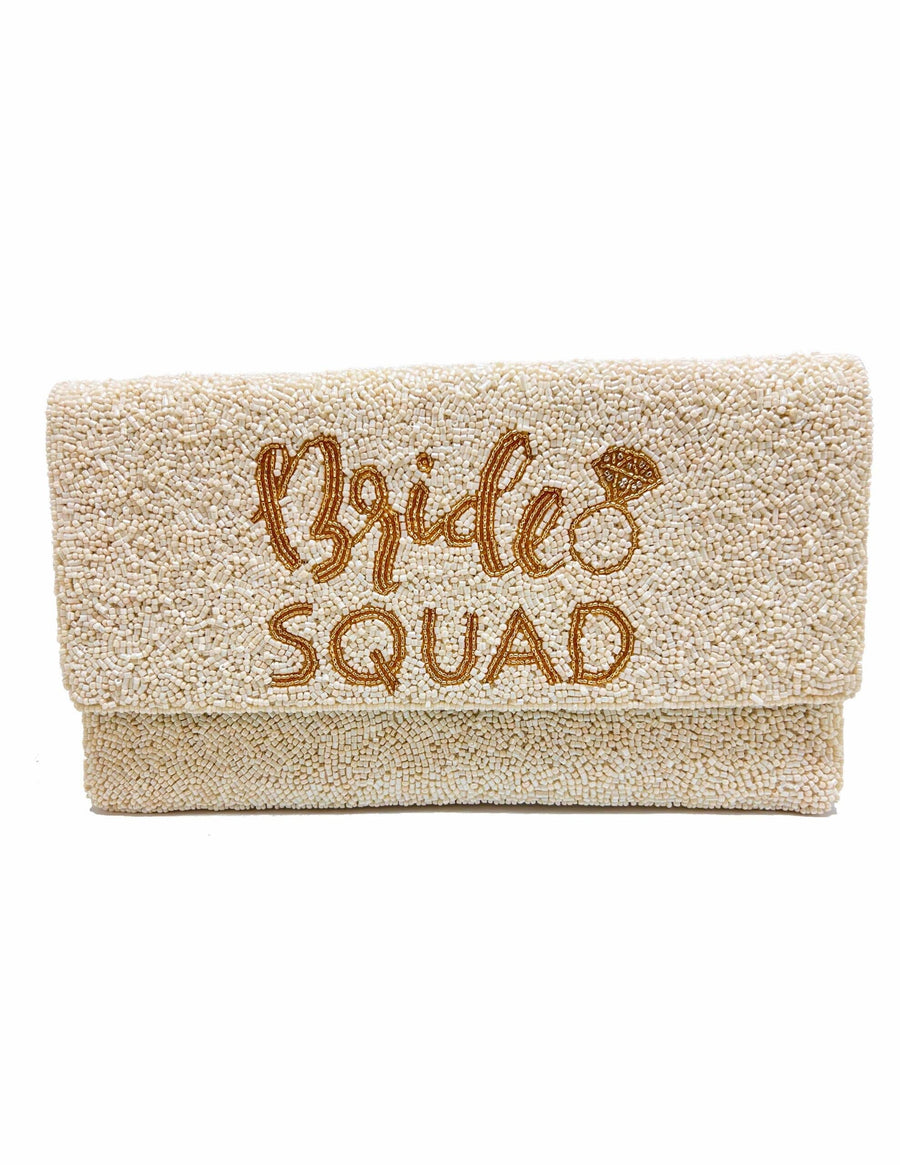 Bride Squad With Ring Beaded Clutch LAC-SS-548