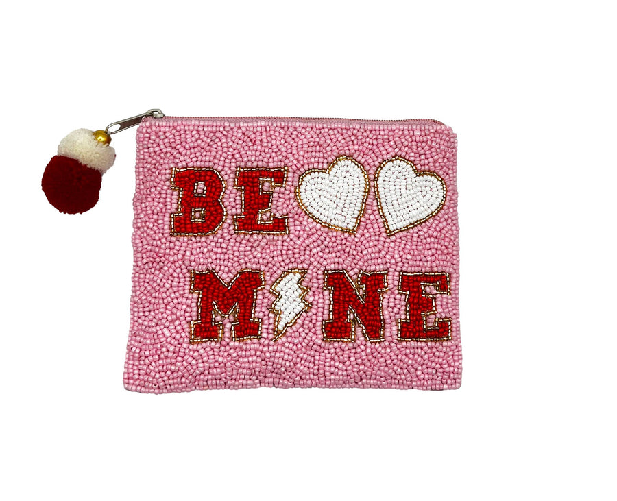 Pink Be Mine Beaded Pouch LAC-CP-1162