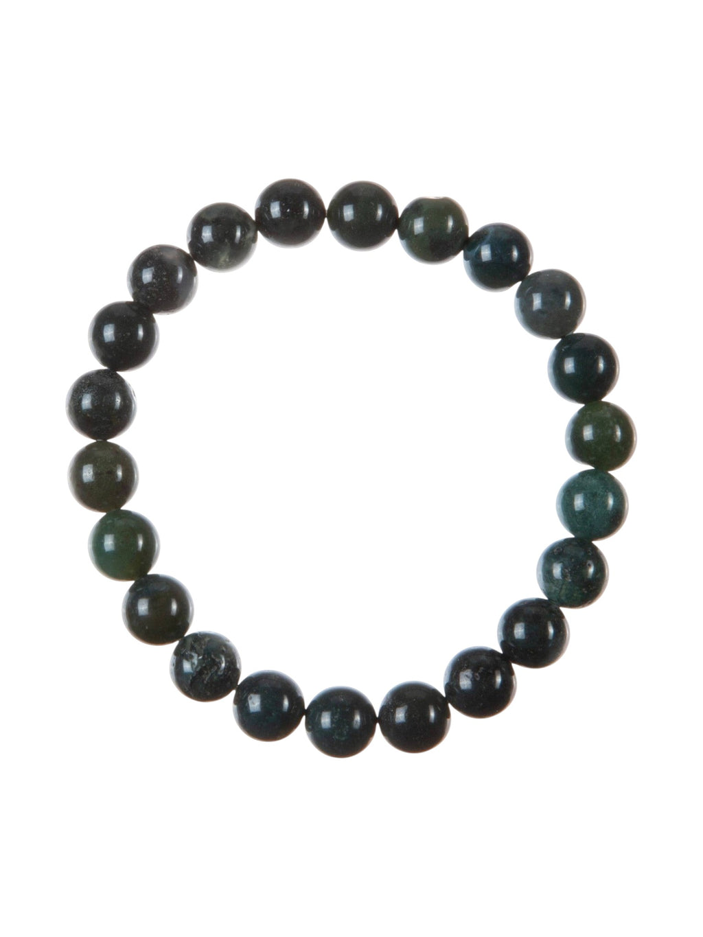 Moss Agate Stone Stretch Bracelet B3719-6MM