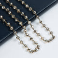 Crystal Beaded Chain Necklace N1163-135-Bronze