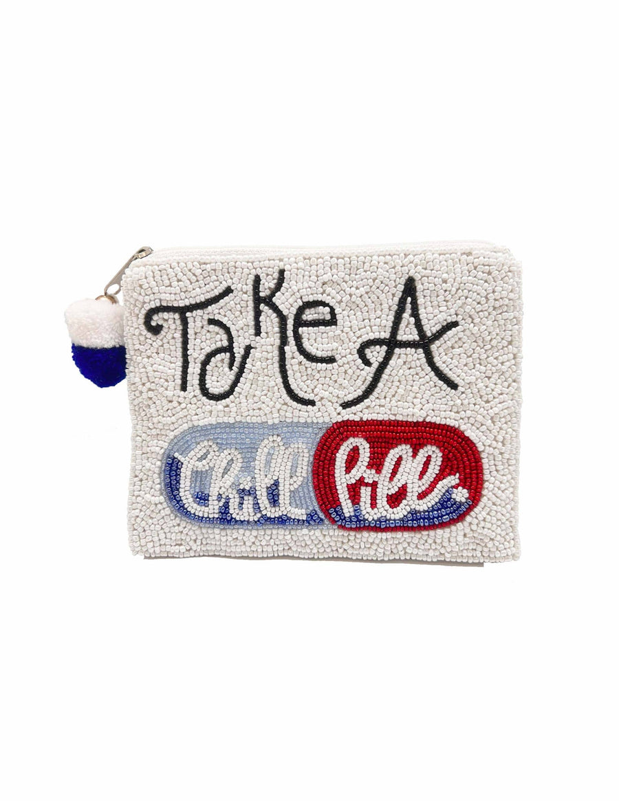 Take a Chill Pill  Beaded Pouch LAC-CP-1152