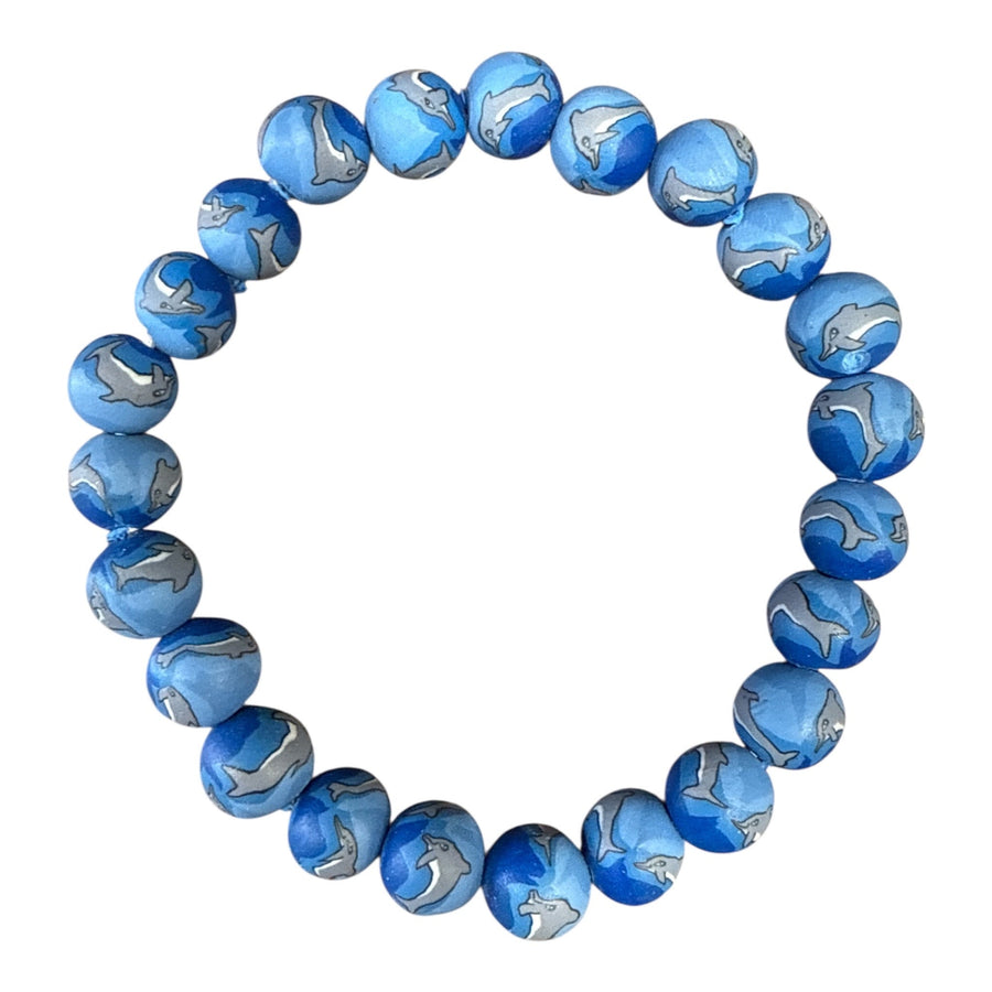 Grey Dolphin Beaded Bracelet VPI0009