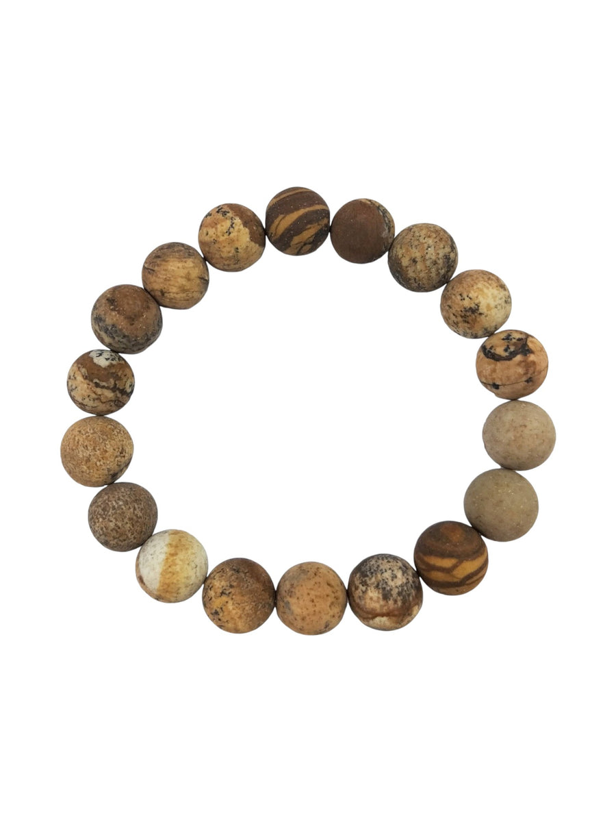 Picture Jasper Stone Stretch Bracelet B1588-Matte-8MM