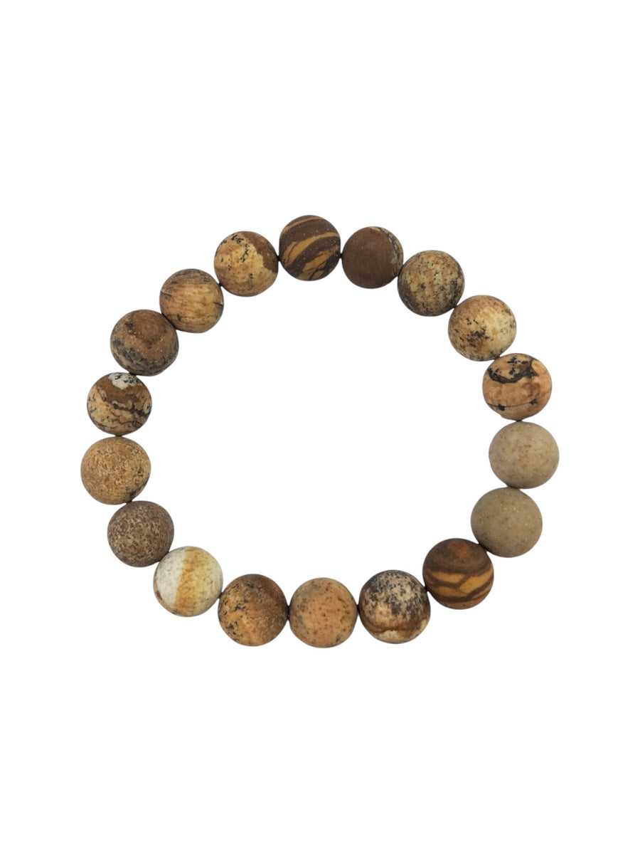Picture Jasper Stone Stretch Bracelet B1588-Matte-6MM