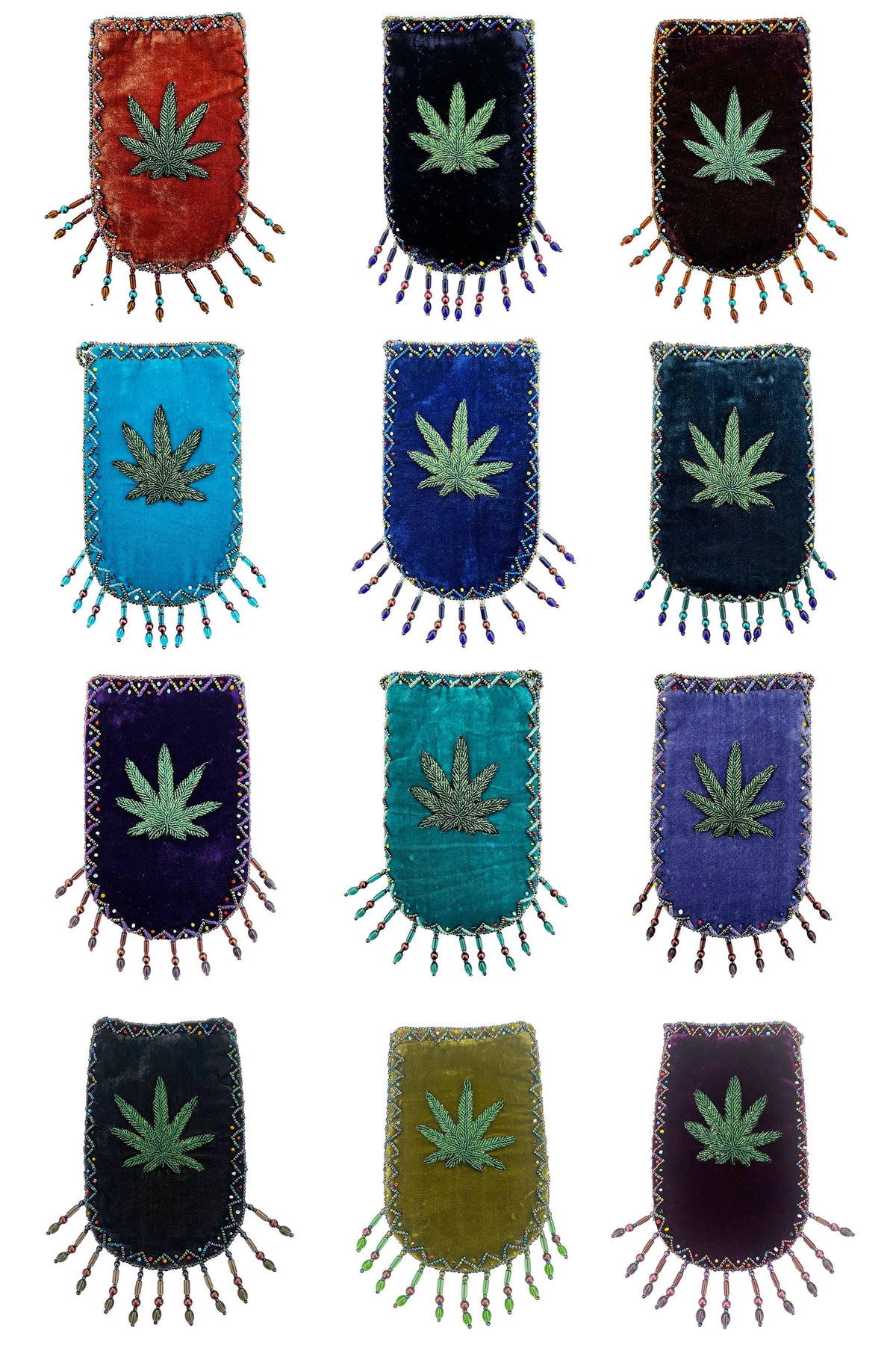 Marijuana Leaf Pattern Velvet Crossbody Bag VXL0609 - view 5