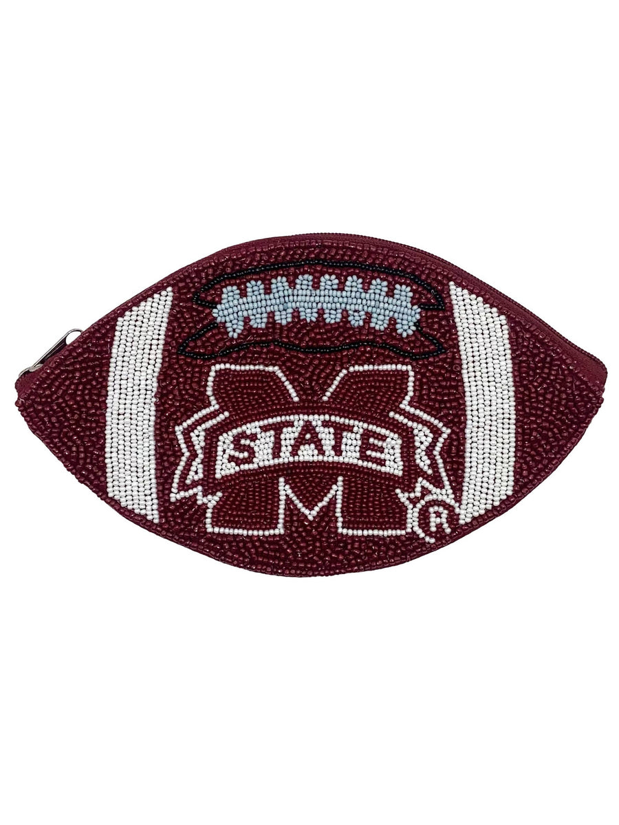 M State Football Beaded Pouch LMS-002