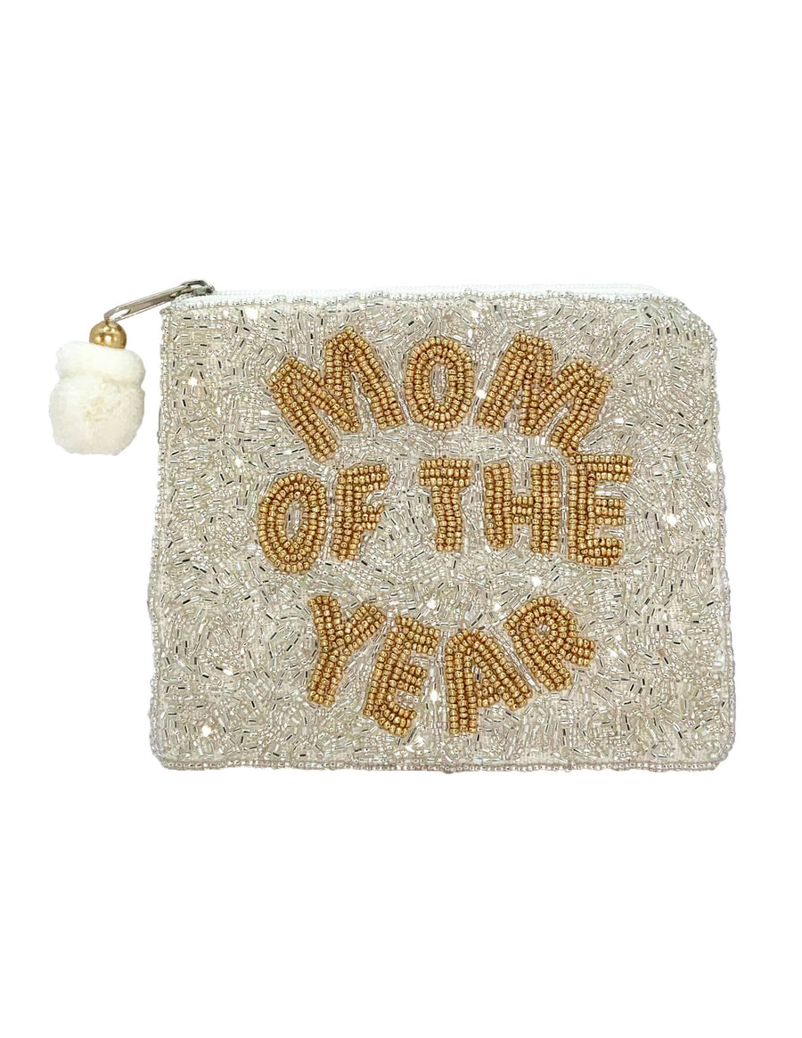 Mom Of The Year Beaded Pouch LAC-CP-1272