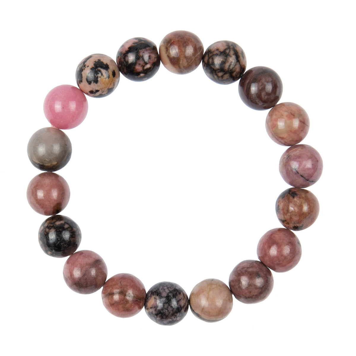 Black Rhodonite Stone Stretch Bracelet B2967-10MM