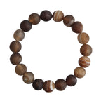 Brown Agate Matte Stone Stretch Bracelet B2053-12MM