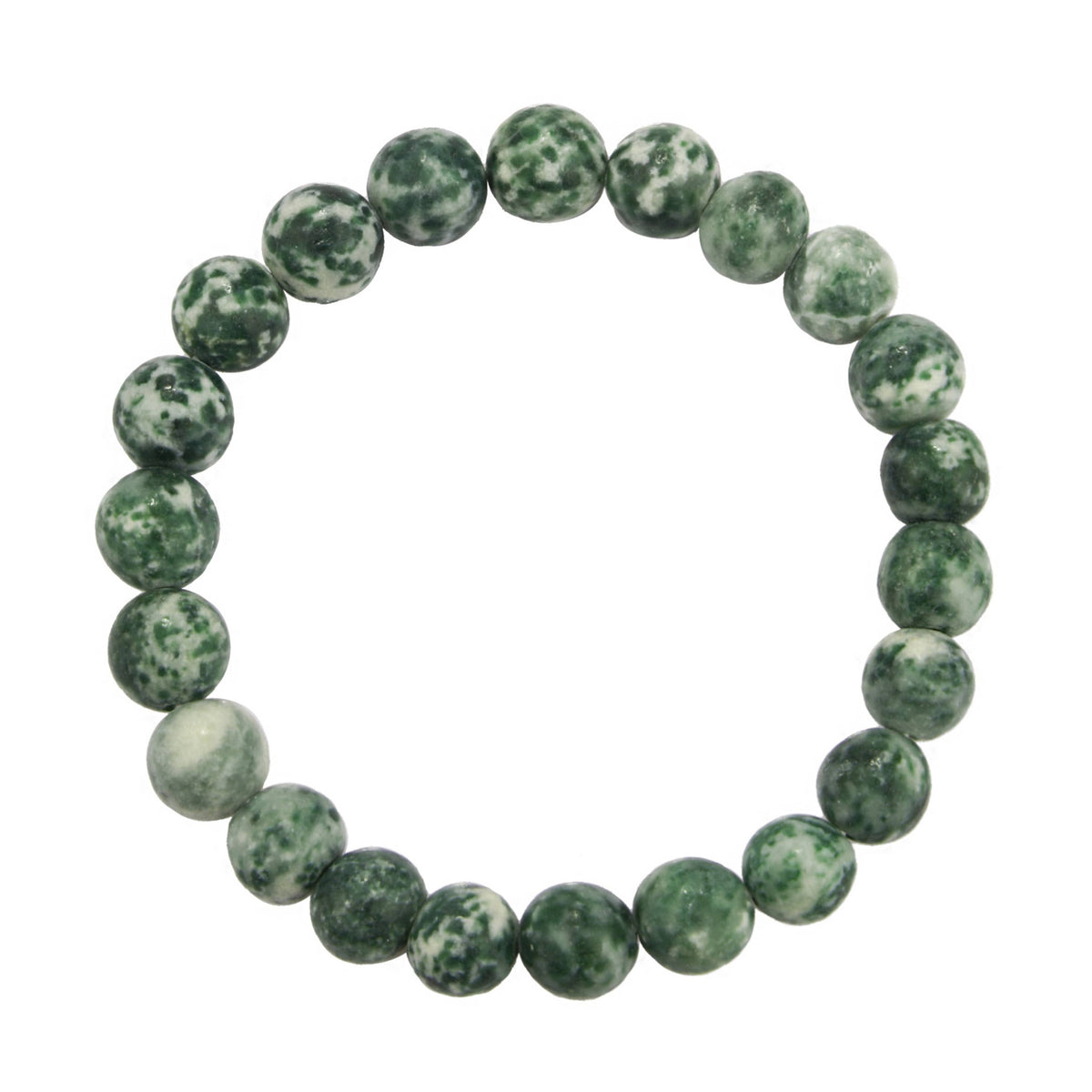 Greenspot Jasper Stone Stretch Bracelet B2051-8MM