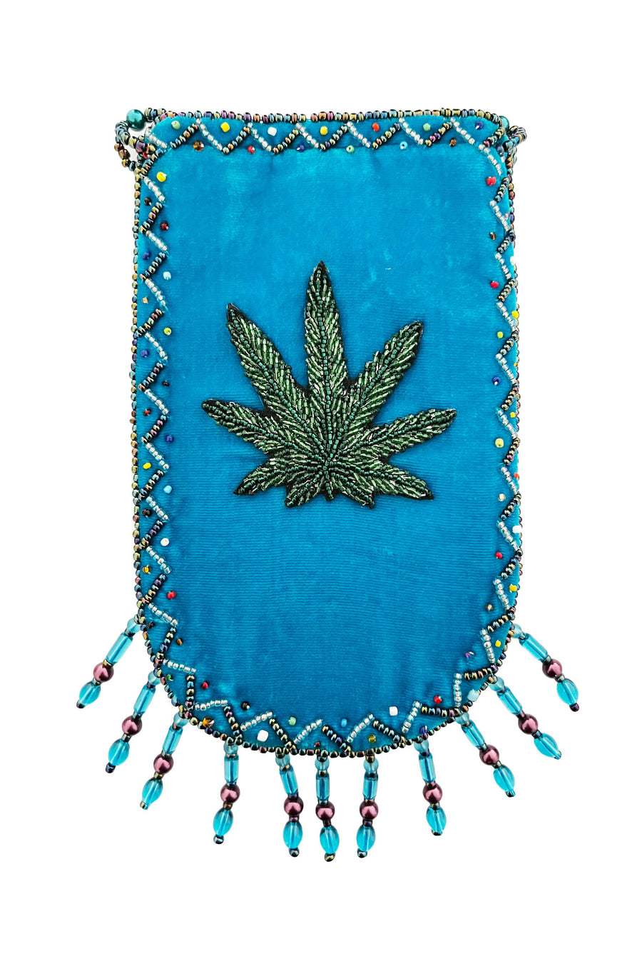 Marijuana Leaf Pattern Velvet Crossbody Bag VXL0609