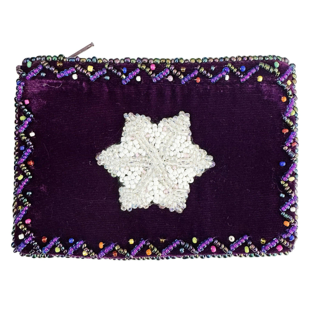 Snowflake Rectangle Velvet Coin Purse V0701