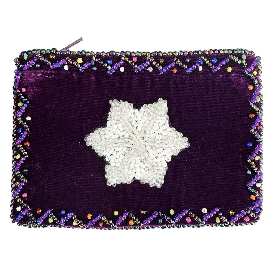 Snowflake Rectangle Velvet Coin Purse V0701