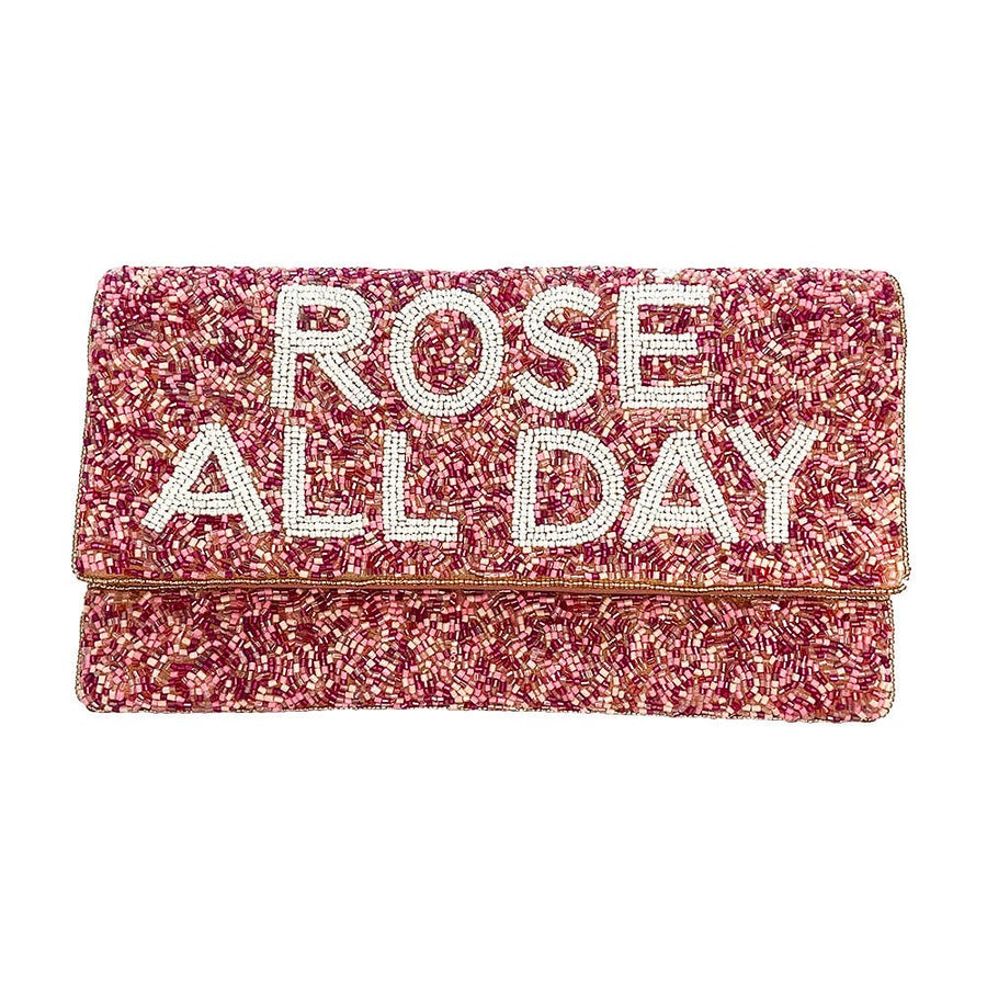 Rose All Day Beaded Clutch LAC-SS-683