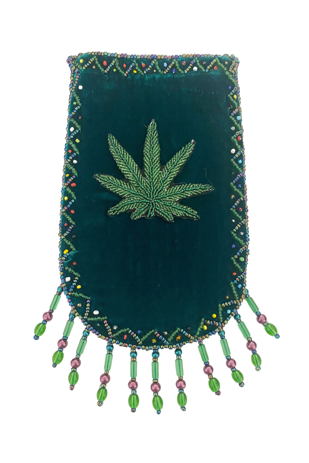 Marijuana Leaf Pattern Velvet Crossbody Bag VXL0609 - view 13
