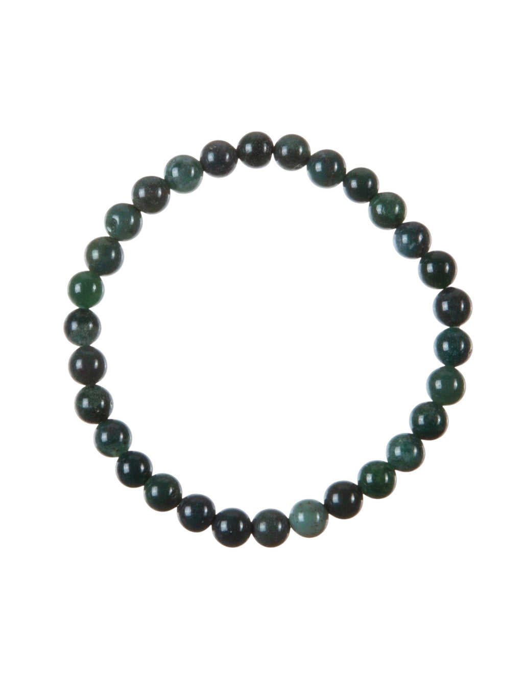 Moss Agate Stone Stretch Bracelet B3719-6MM - view 3