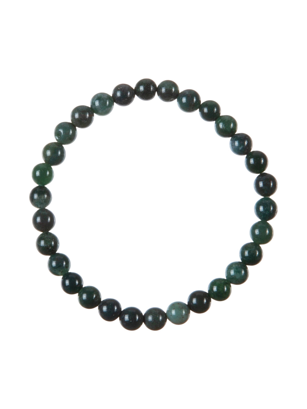 Moss Agate Stone Stretch Bracelet B3719-8MM