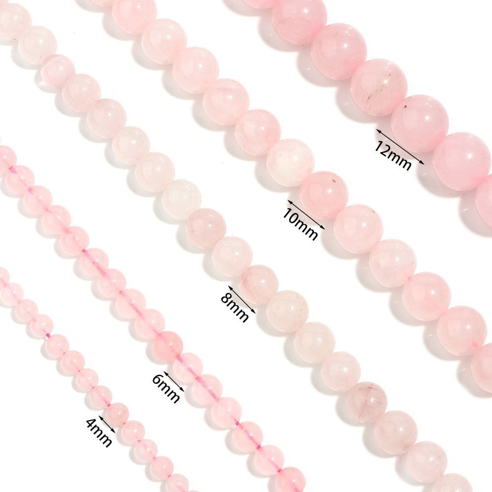 Colored Pink Jade Stone Stretch Bracelet B1593-12MM - view 6