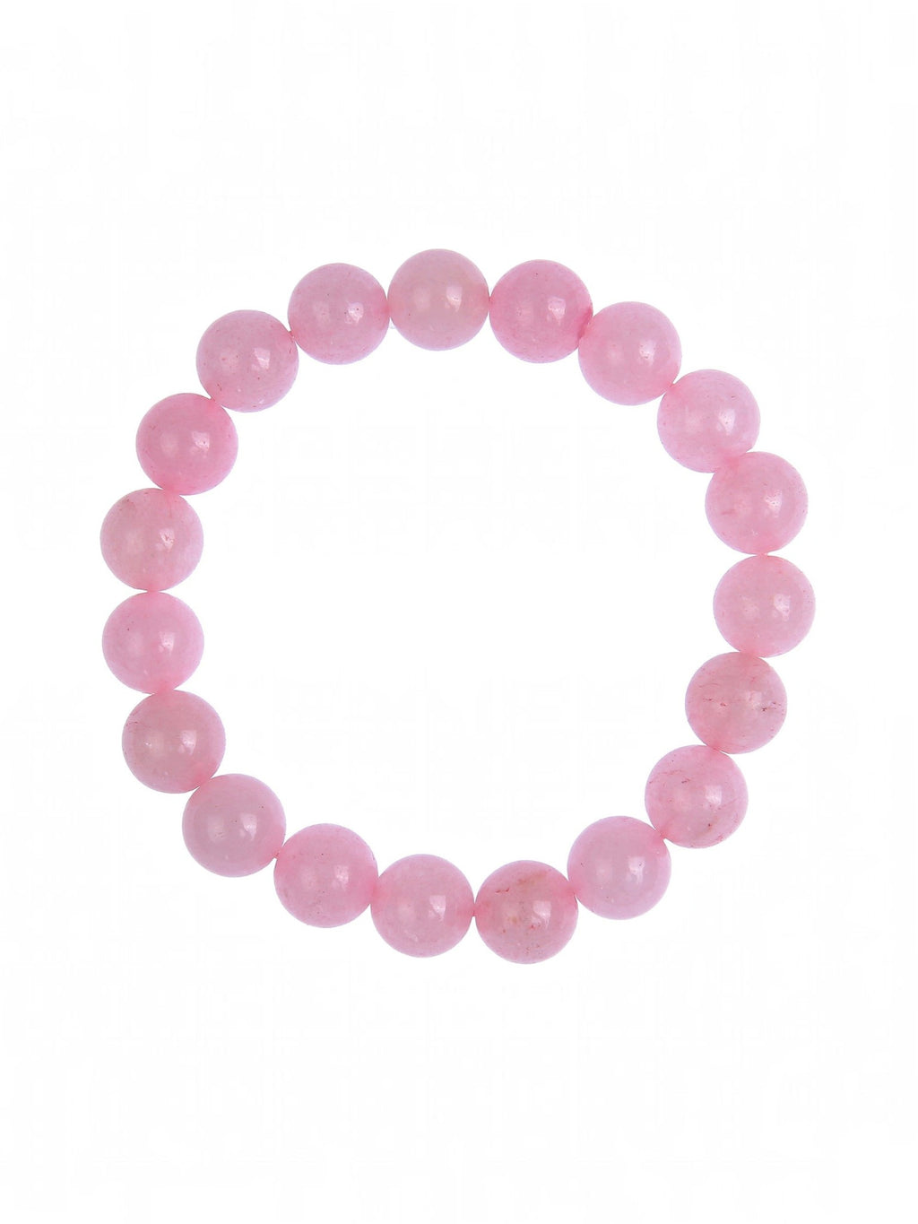 Colored Pink Jade Stone Stretch Bracelet B1593-12MM - view 2