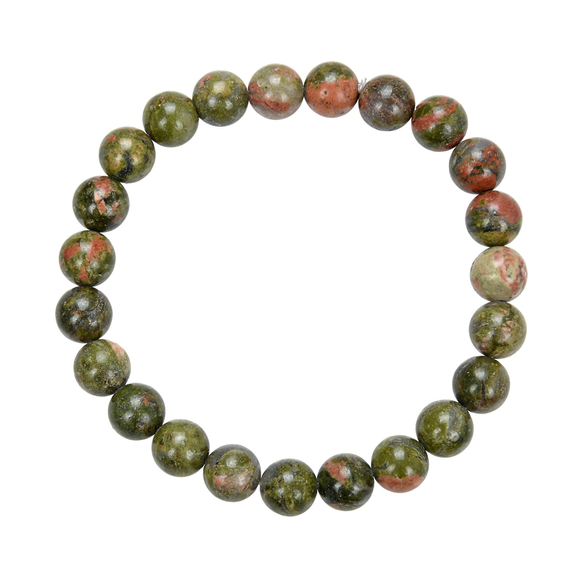 Unakite Stone Stretch Bracelet B1594-8MM