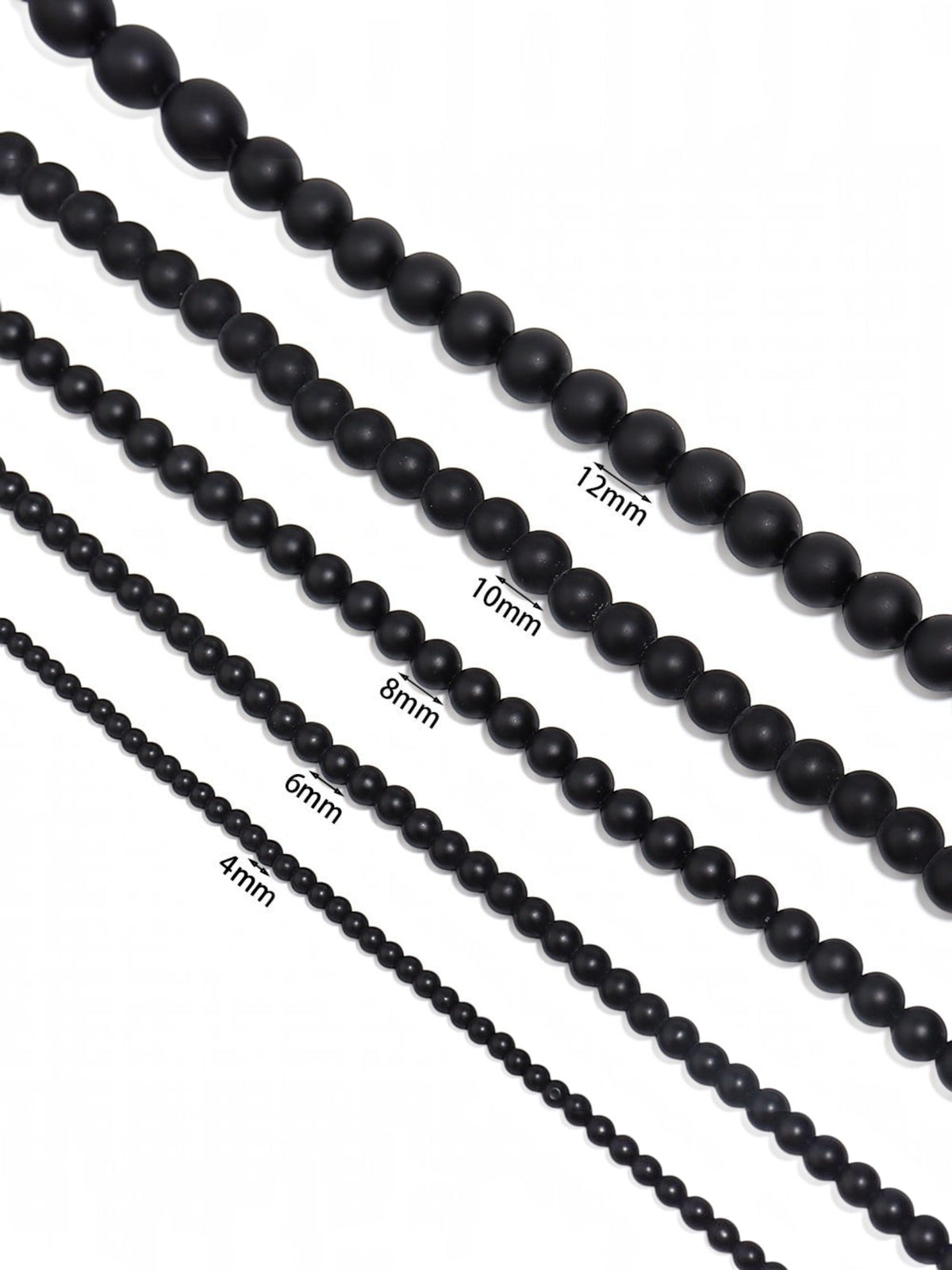 Black Onyx Stone Stretch Bracelet B1875-12MM - view 6