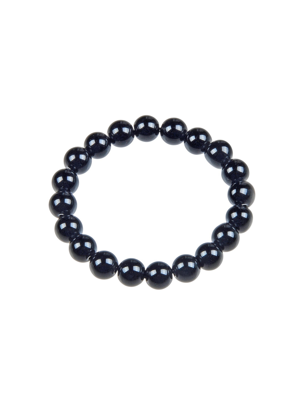 Black Onyx Stone Stretch Bracelet B1875-12MM - view 3