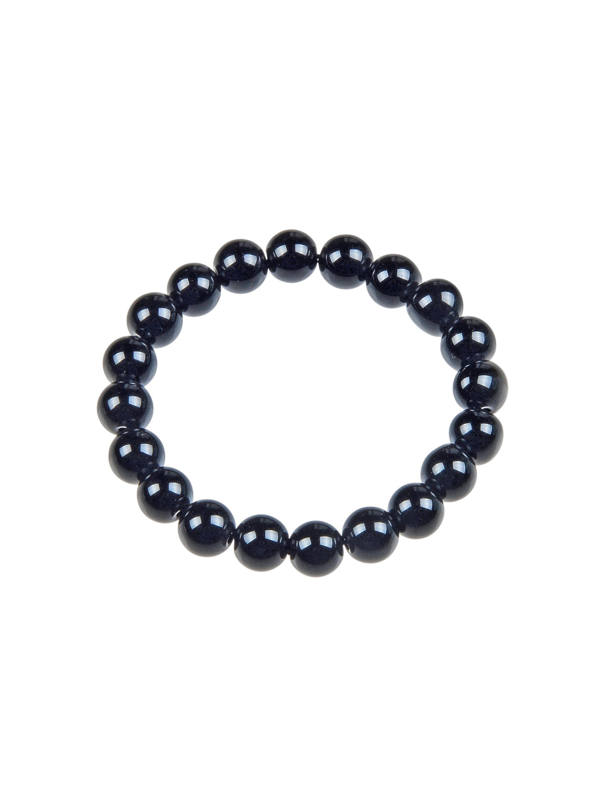 Black Onyx Stone Stretch Bracelet B1875-12MM - view 3