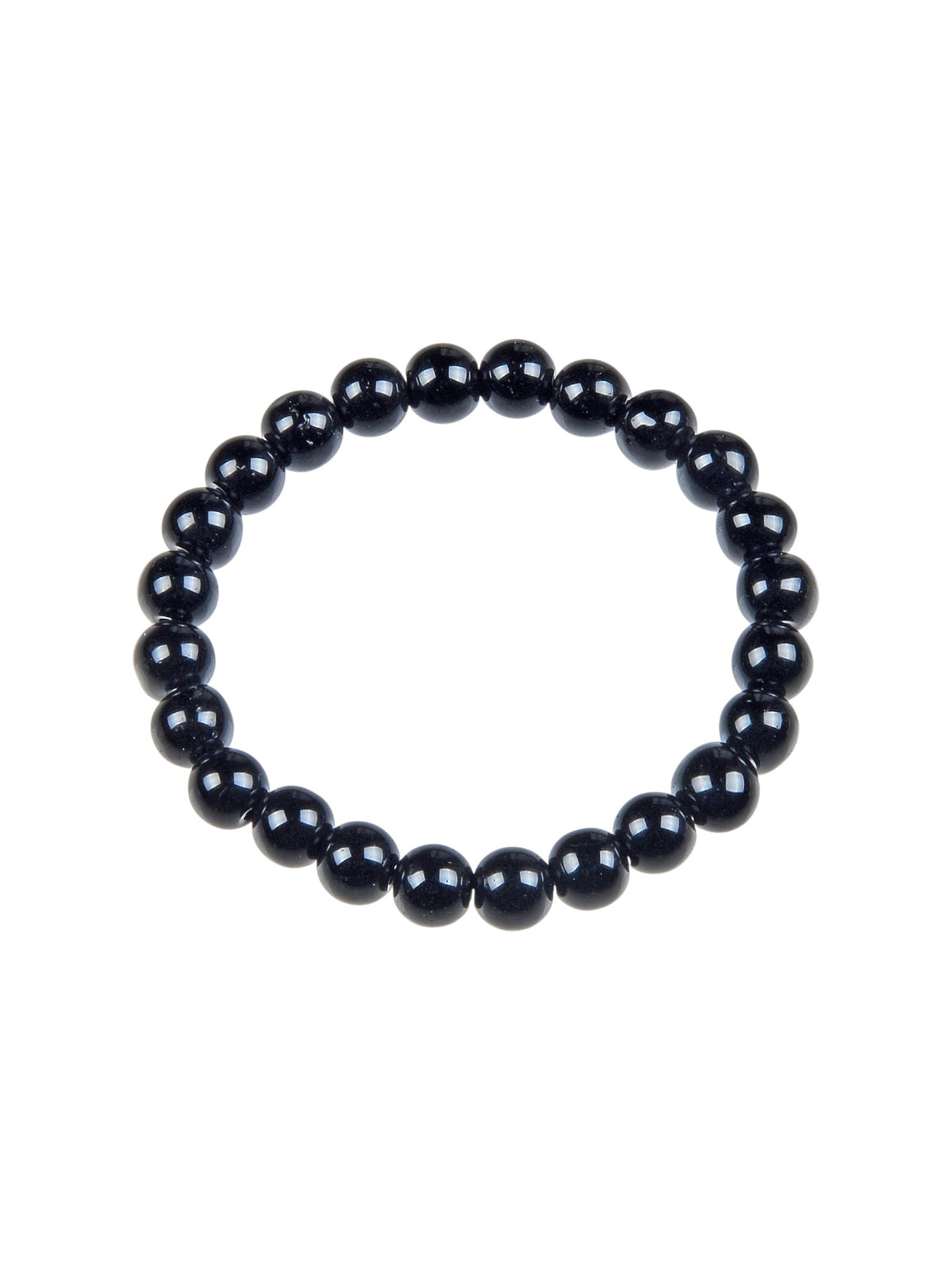 Black Onyx Stone Stretch Bracelet B1875-12MM - view 2