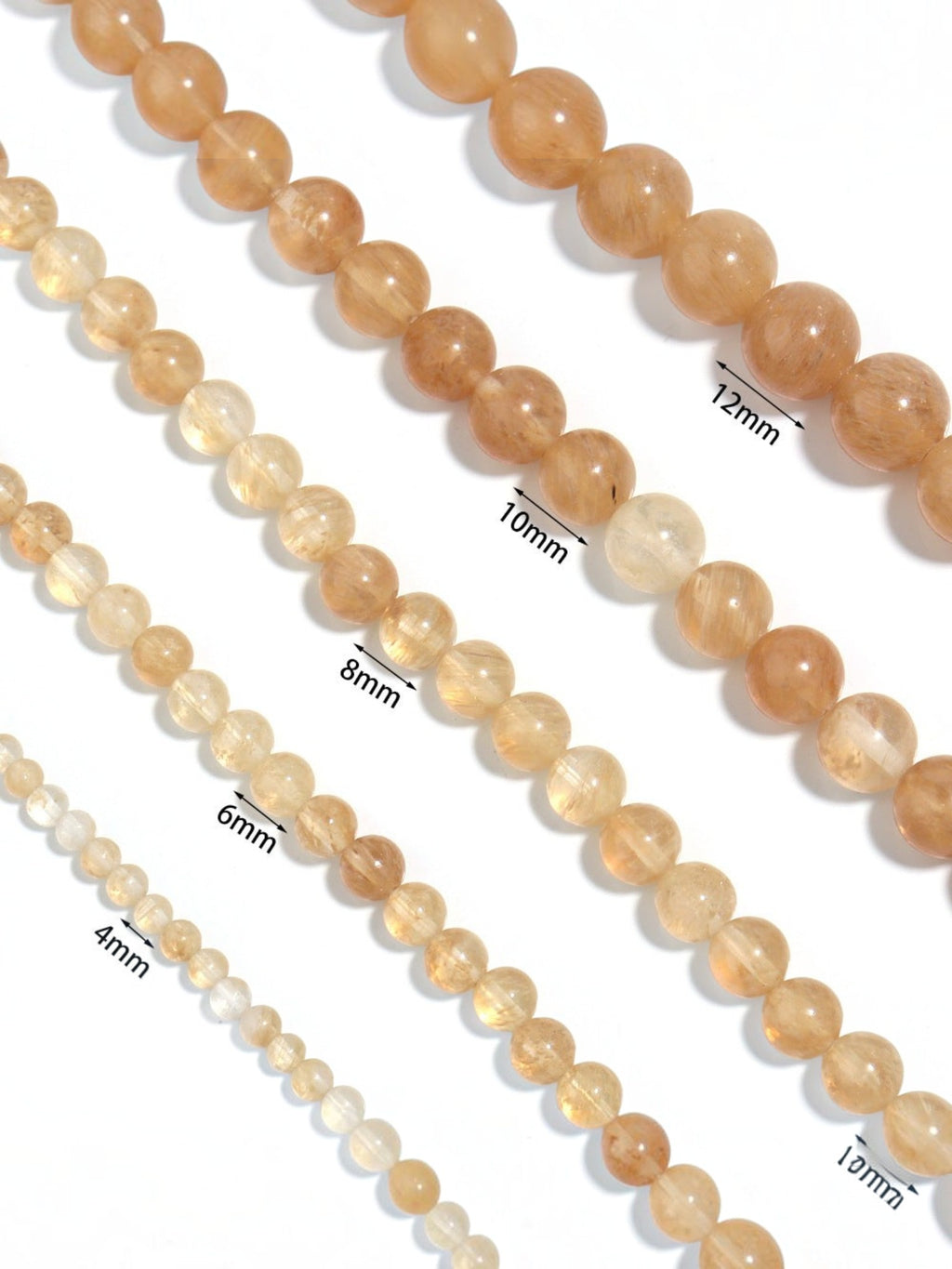 Golden Jade Stone Stretch Bracelet B1993-4MM - view 3