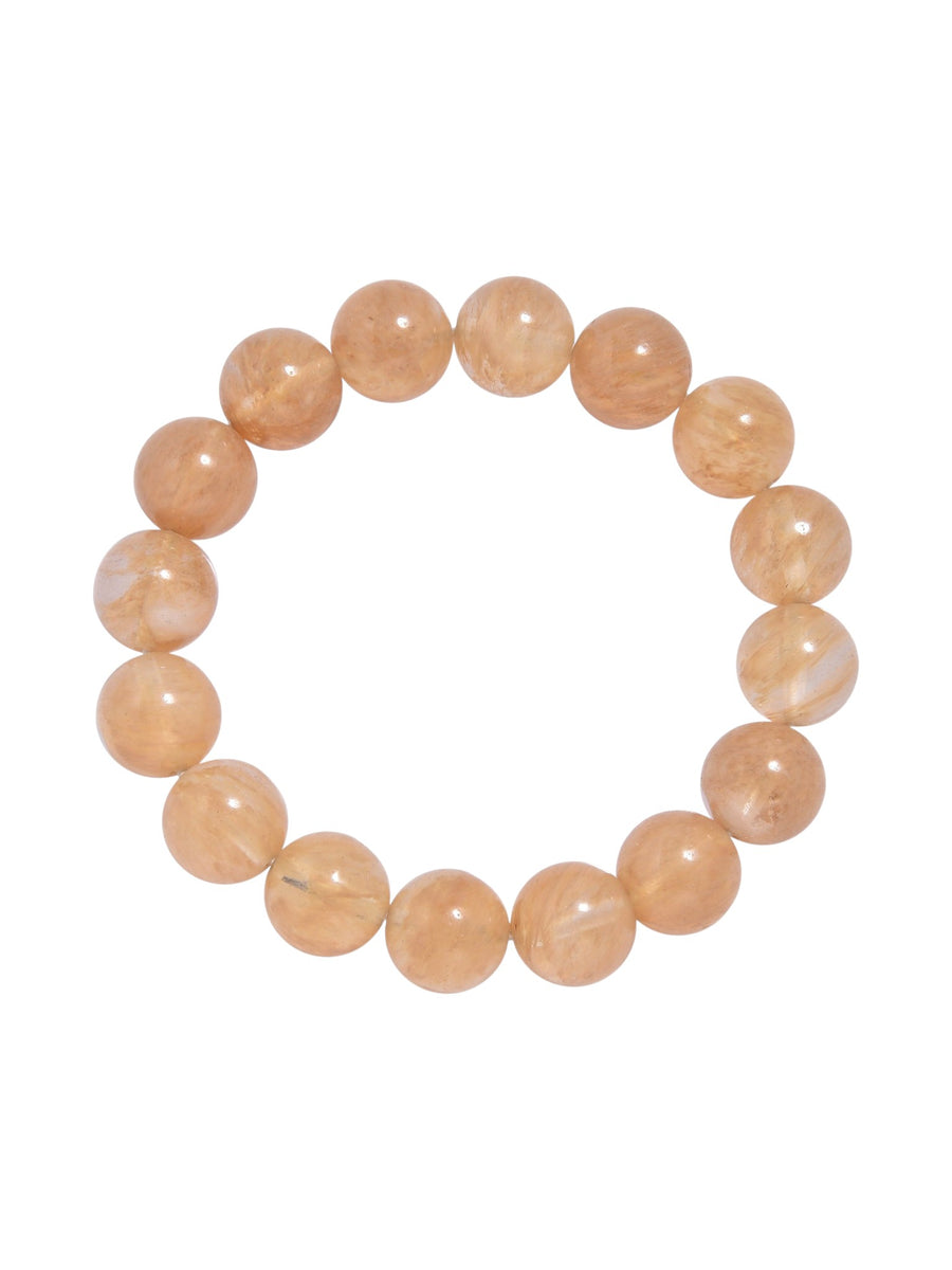 Citrine Quartz Stone Stretch Bracelet B1981-12MM