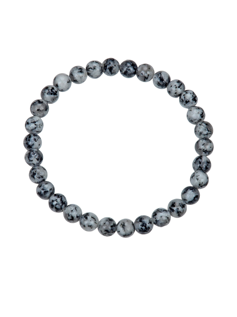 Black Sesame Jasper Stretch Bracelet B1989-6MM