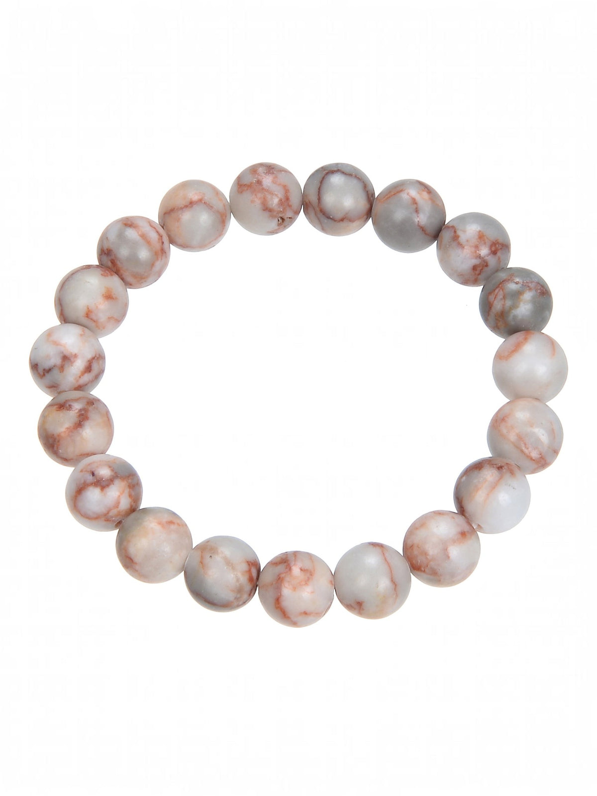 Red Network Stone Stretch Bracelet B1991-10MM