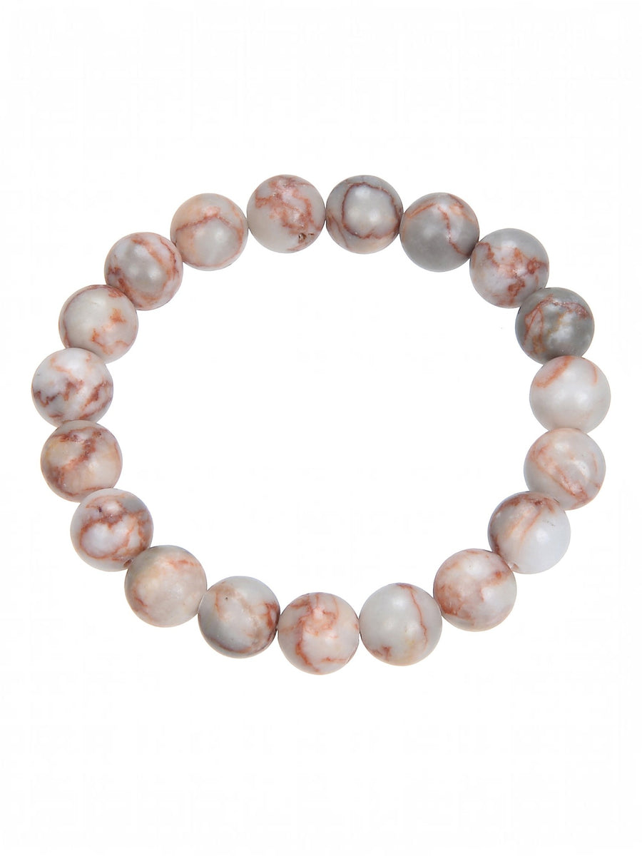 Red Network Stone Stretch Bracelet B1991-10MM
