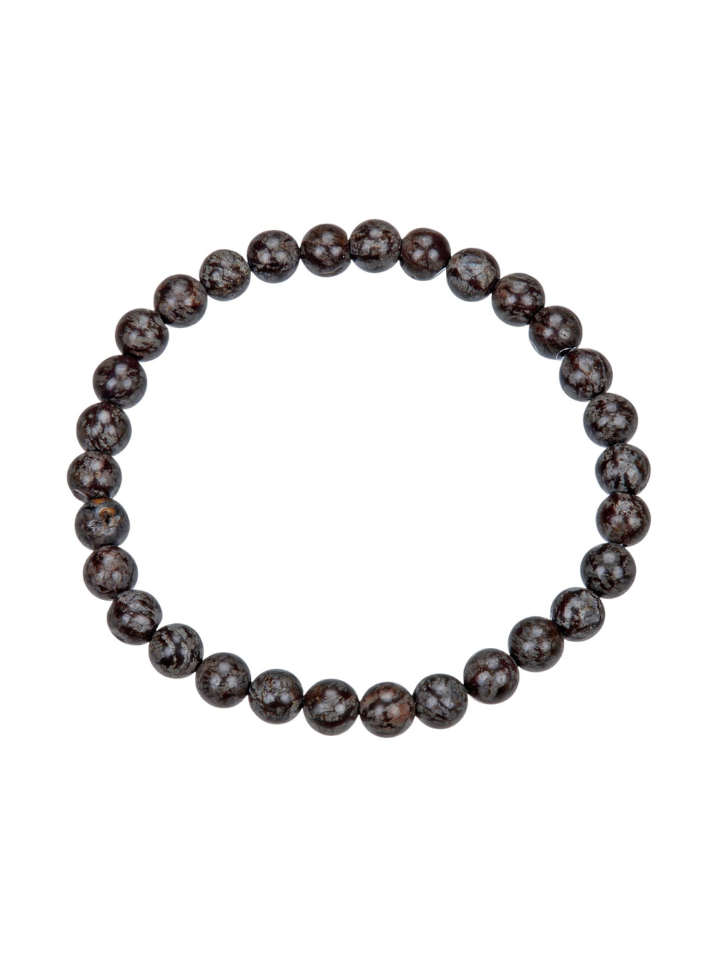 Red Snowflake Stone Stretch Bracelet B1992-6MM - view 6