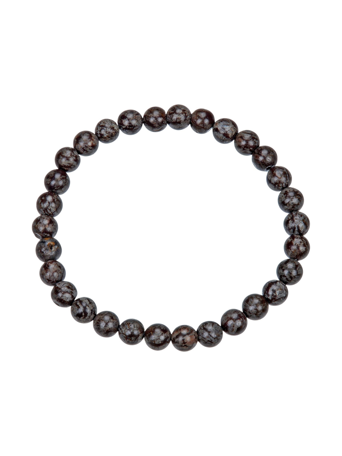 Red Snowflake Stone Stretch Bracelet B1992-6MM - view 6