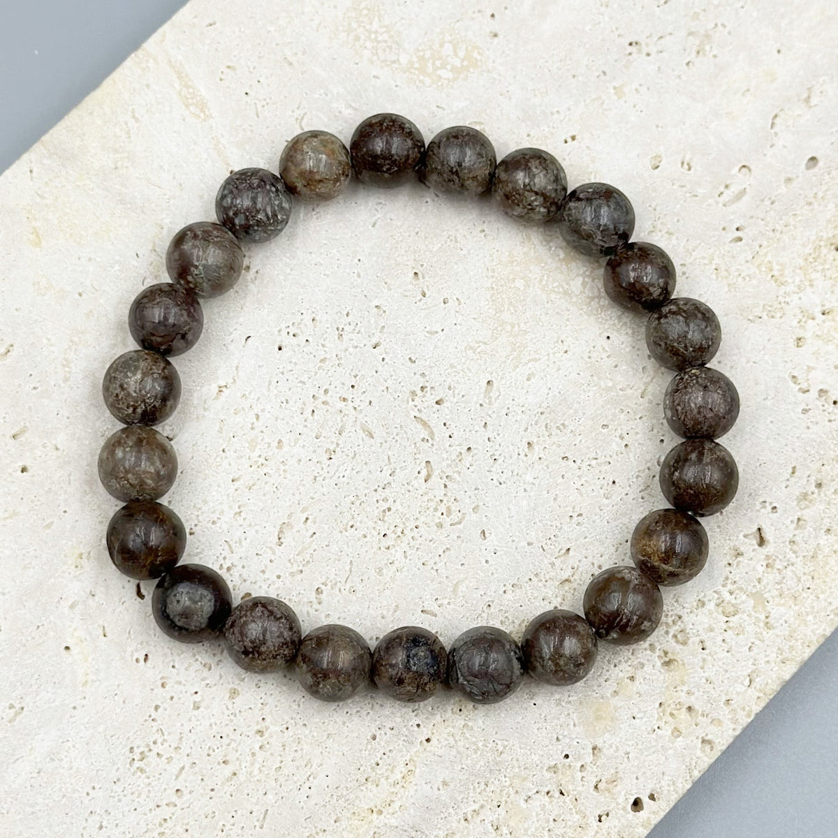 Red Snowflake Stone Stretch Bracelet B1992-6MM - view 5