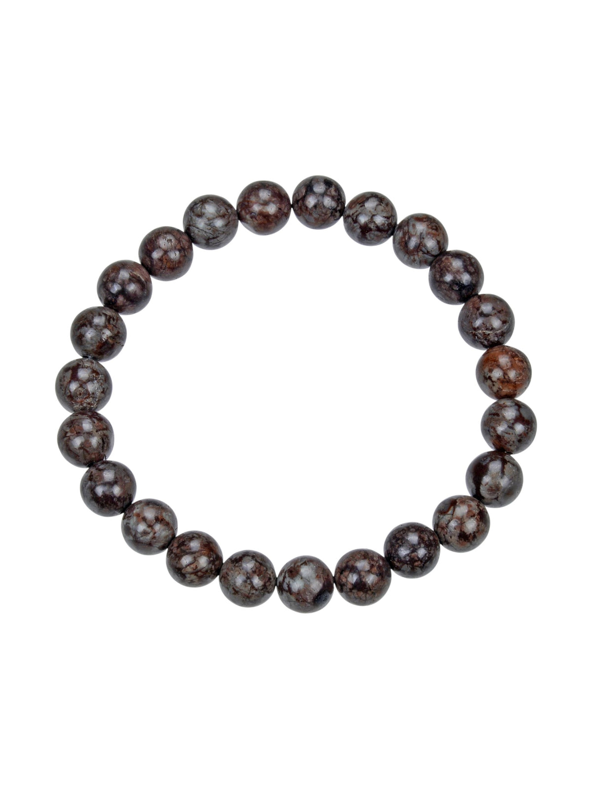 Red Snowflake Stone Stretch Bracelet B1992-8MM