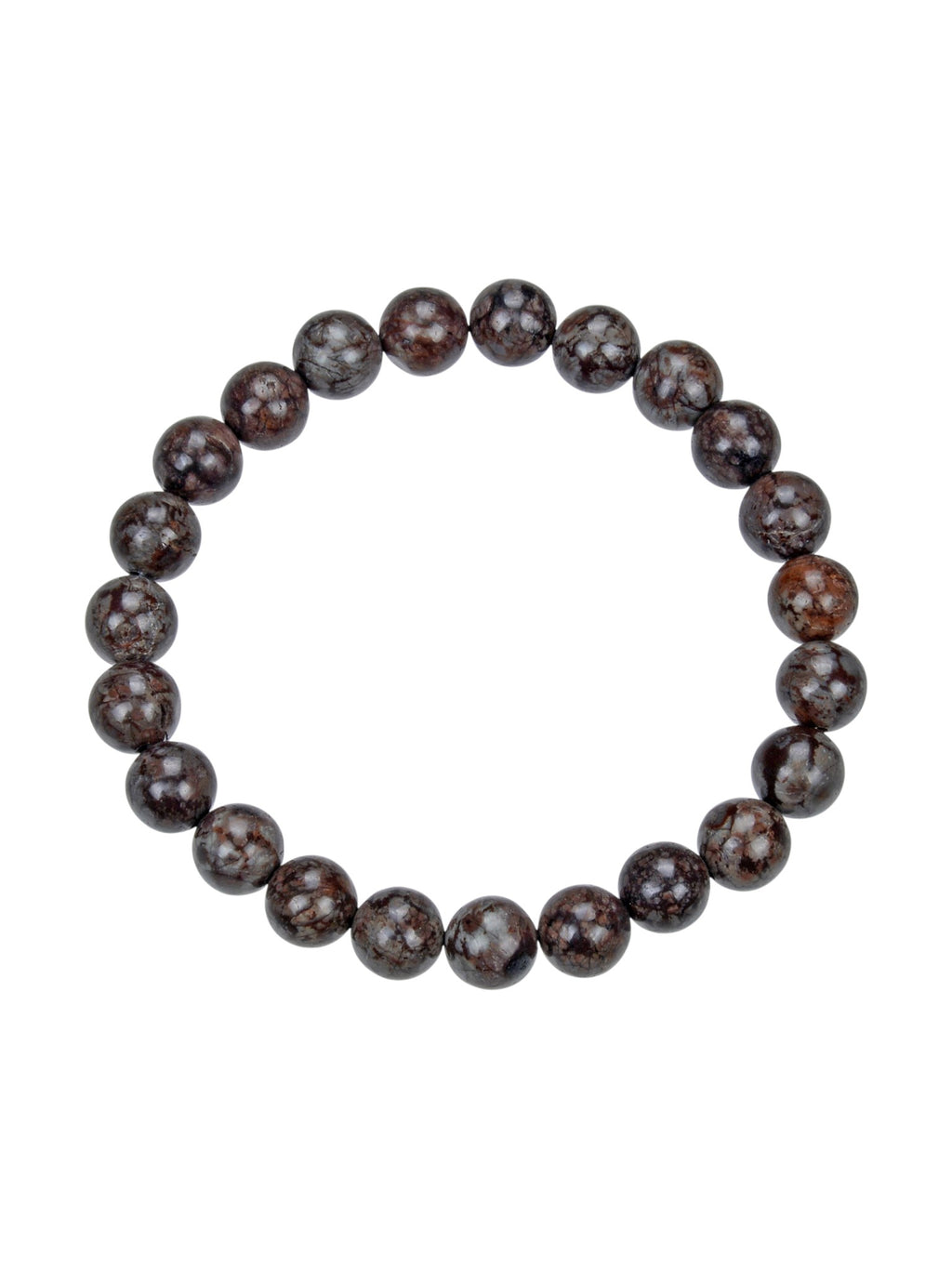 Red Snowflake Stone Stretch Bracelet B1992-6MM