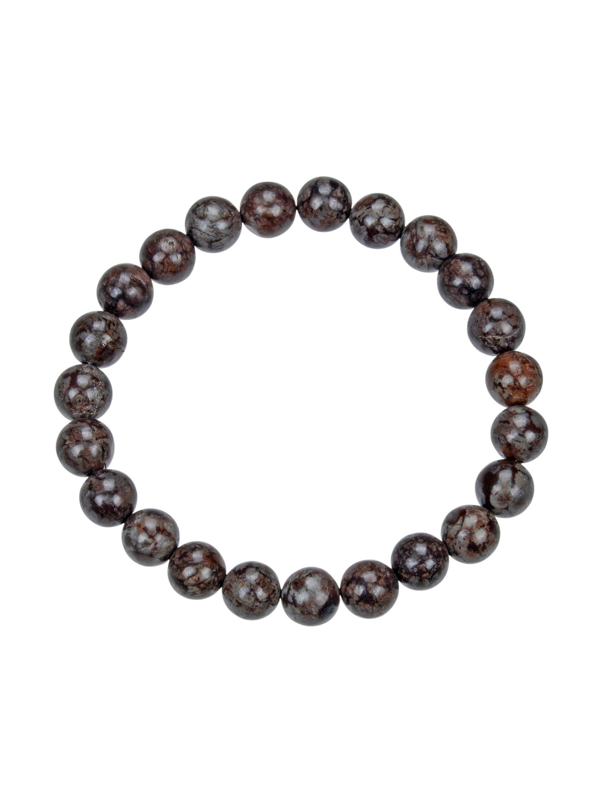 Red Snowflake Stone Stretch Bracelet B1992-6MM