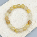 Golden Jade Stone Stretch Bracelet B1993-6MM - view 9